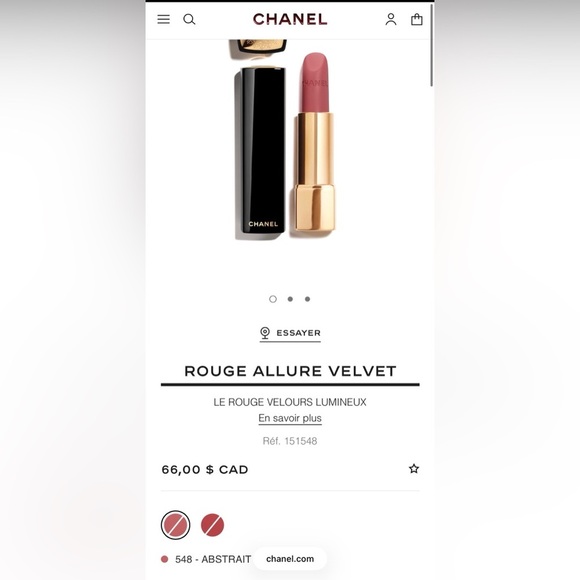 Chanel Rouge Allure Velvet Luminous Matte Lip Colour - Abstrait 548 - new! - Picture 2 of 2